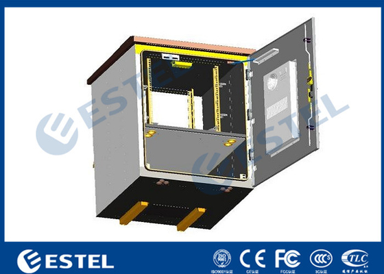 China Outdoor Pole Mounted Telecom Cabinet / Small Enclosure For Pole Mount With 19 Inch Rack Battery Shelf supplier