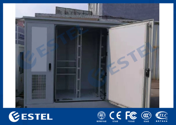 China Three Bay Racking Outdoor Telecom Base Station Cabinet White Color Three Doors Air Conditioner Cooling supplier