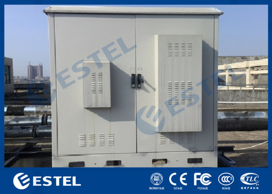 China Two Bay Galvanized Steel Outdoor Telecom Cabinets Floor Mounting PEF Heat Insulation supplier