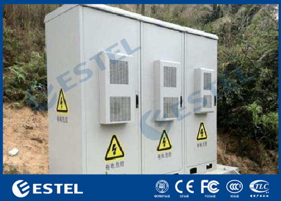 China Three Doors Outdoor Base Station Cabinet IP55 With Air Conditioner Cooling System supplier