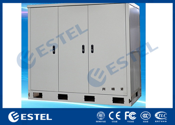 China Three Bays Stainless Steel Outdoor Telecom Cabinet With Three Front Doors supplier