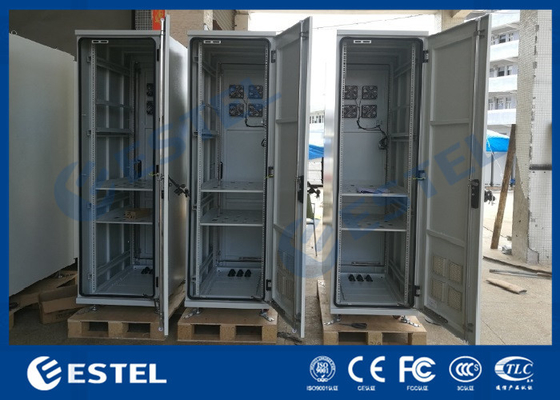China Standard 19&quot; Rack Double Wall Galvanized Steel Outdoor Telecom Cabinet With Front Rear Access supplier