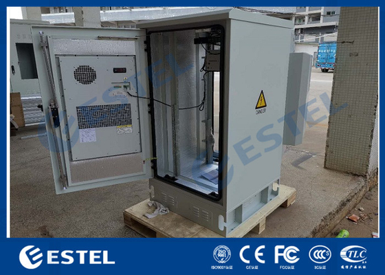China 27U 19 Inch Rack Outdoor Telecom Cabinet Galvanized Steel Single Wall Heat Insulation supplier