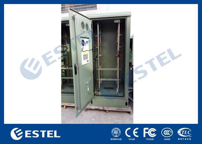 19 Heat Insulation Double Wall Green Outdoor Telecom Cabinet For Wireless Communication Base Station