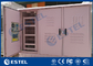 IP55 Triple Bay Racking Outdoor Telecom Enclosure / Pink Color Three Doors Air Conditioner Cooling Cabinet supplier