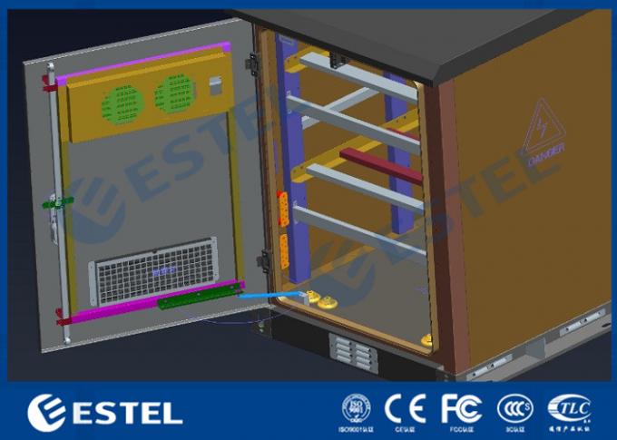 IP55 Two Compartments Outdoor Telecom Cabinet 19 Inch Rack And Battery ...
