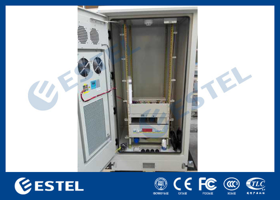 China Metal Outdoor Telecom Cabinet , Network Enclosure Cabinet With Heat Exchanger / PDU supplier