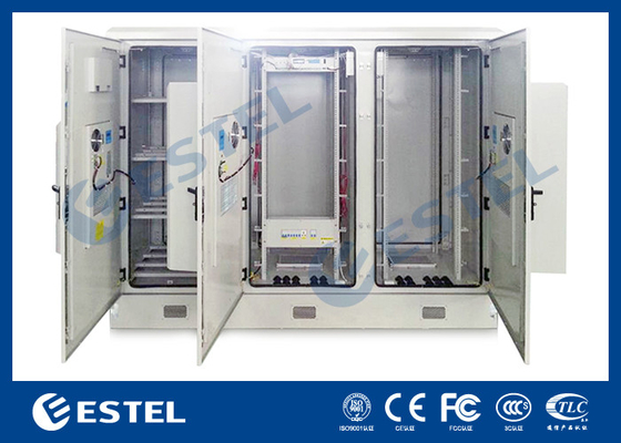 China IP55 Three Bays Outdoor Telecom Cabinet For Installing Battery, Power System, Telecom Equipments supplier