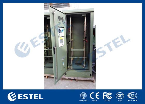 China 19&quot; Heat Insulation Double Wall Green Outdoor Telecom Cabinet For Wireless Communication Base Station supplier