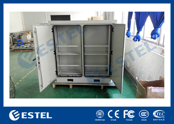 China Two Bay Stainless Steel Temperature Control Outdoor Battery Cabinet With Anti-smoke Anti-corrosion Powder Coating supplier