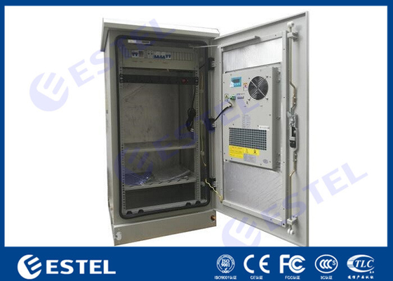 China 24U Single Wall Outdoor Telecom Cabinet With Heat Insulation Galvanized Steel Material Air Conditioner Cooling supplier