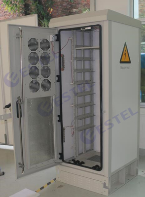 China 19 Inch 32U High Anti-theft Outdoor Telecom Cabinet With Fan Cooling / High Bearing Load Base Station Cabinet supplier