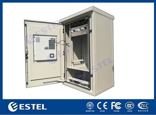 China 21U Outdoor Pole Mounted / Floor Mounted Telecom Cabinet supplier