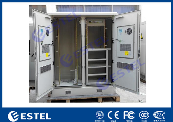 China IP55 Two Compartment Air Conditioner Cooling Outdoor Telecom Enclosure With PDU supplier