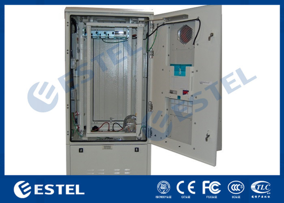 China 23U Removable Rear Panel Outdoor Telecom Battery Cabinet With Heat Exchanger supplier