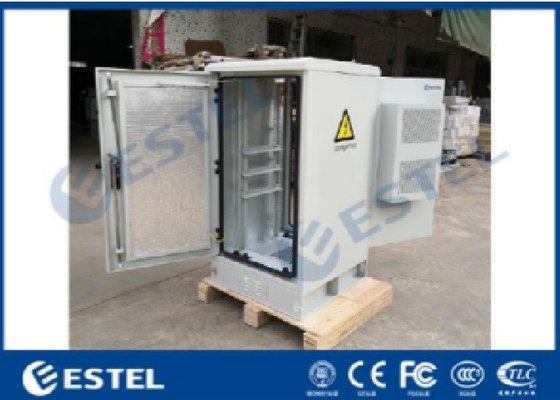 China 24U Galvanized Steel Outdoor Telecom Cabinet IP55 Air Conditioner &amp; Fans Cooling System supplier