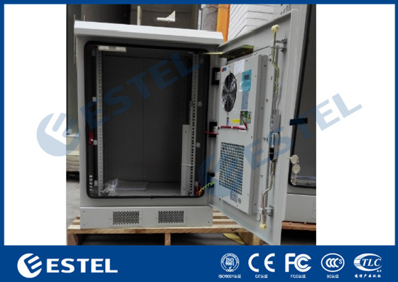China Heat Exchanger Cooling Galvanized Steel Outdoor Telecom Cabinet Including 19”Equipment Rack supplier