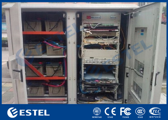 China Two Compartments Air Conditioning Outdoor Telecom Cabinet For Equipments And Batteries supplier