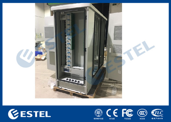 China Optical Fiber Distribution Cabinet Outdoor Telecom Cabinet Three Compartments supplier