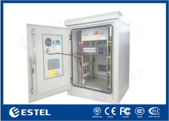 china IP55 23U Two Doors One Compartment Anti-corrosion Powder Coating Outdoor Enclosure with Air Conditioner and Fans supplier