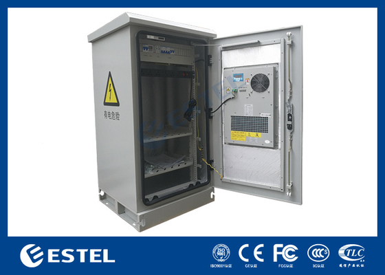 IP55 Outdoor Battery Cabinet Galvanized Dual Wall Rack with air conditioner 1500W supplier