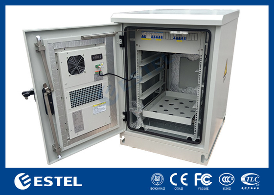 Dual Door 19 Inch Waterproof Outdoor Cabinet IP56 with pDU Floor Mounted enclosure supplier