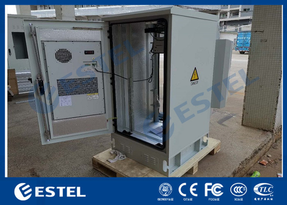 27U 19 Inch Rack Outdoor Telecom Cabinet Galvanized Steel Single Wall Heat Insulation supplier